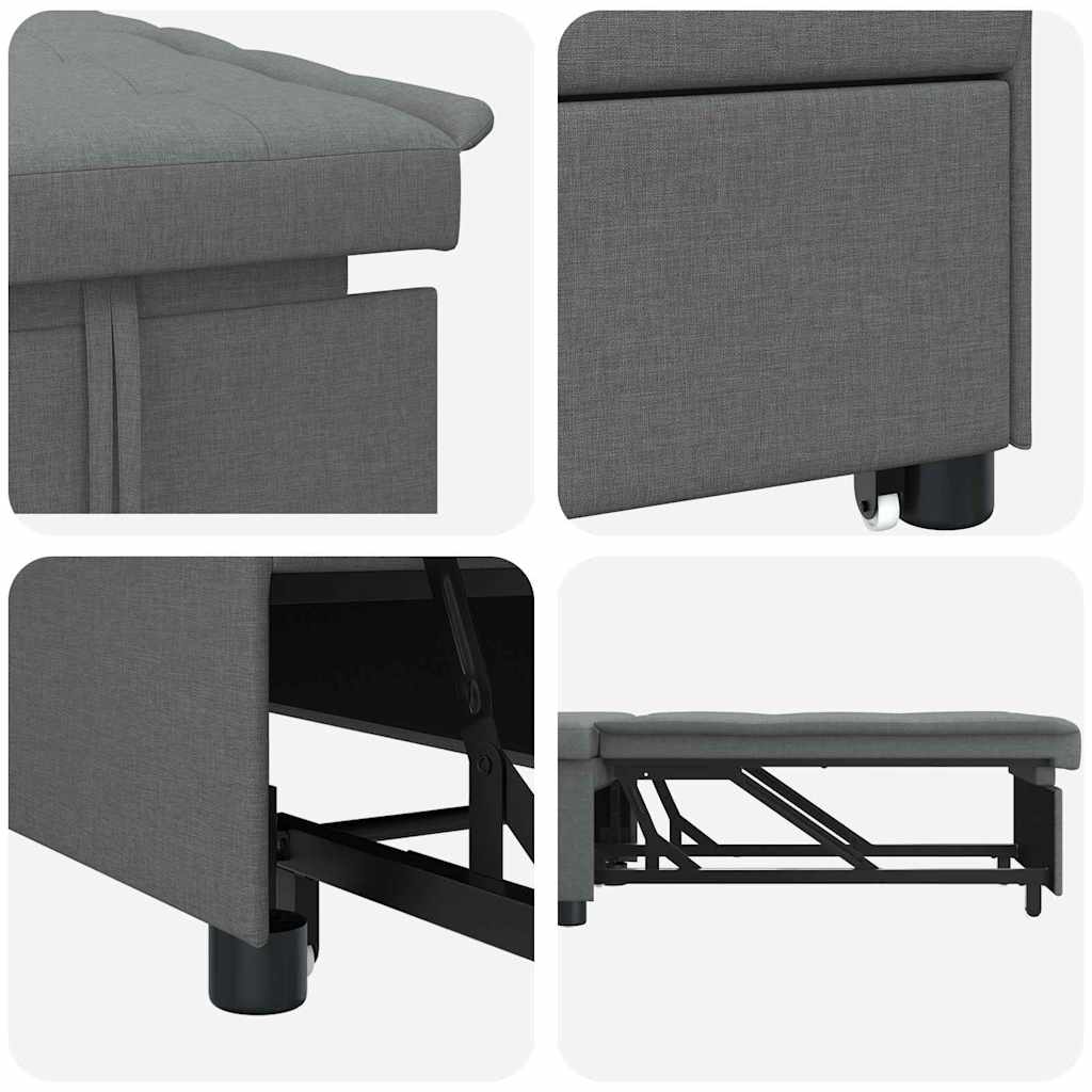 Schlafsofa Ausziehbar Dunkelgrau 194 x 50 x 82 cm Stoff