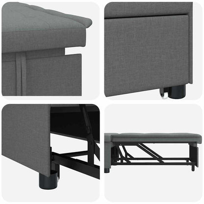 Schlafsofa Ausziehbar Dunkelgrau 194 x 50 x 82 cm Stoff