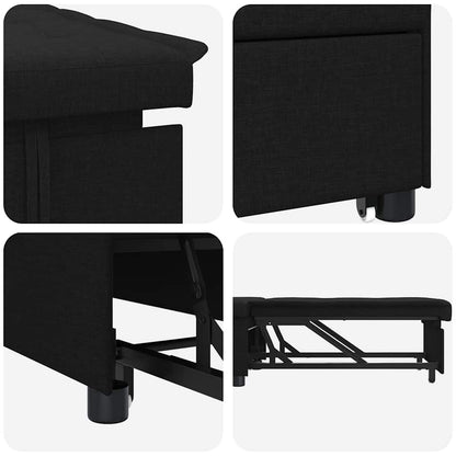 vidaXL Pull-Out Schlafsofa Schwarz 194 x 50 x 82 cm Sperrholz