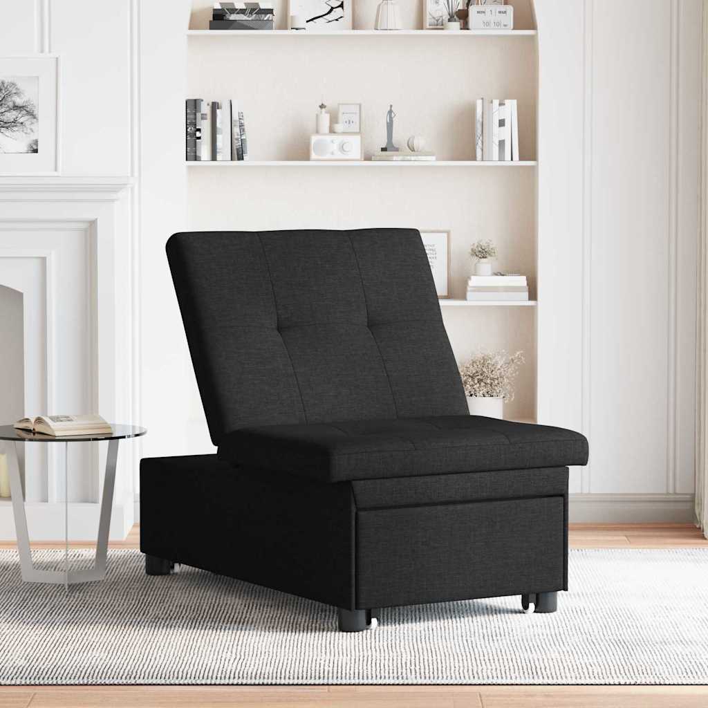 vidaXL Pull-Out Schlafsofa Schwarz 194 x 50 x 82 cm Sperrholz