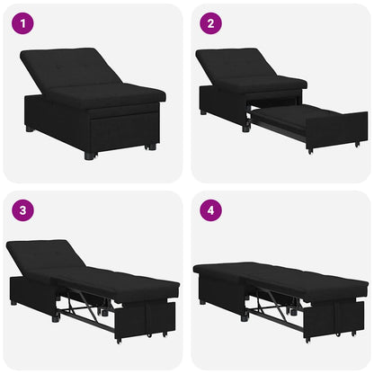 vidaXL Pull-Out Schlafsofa Schwarz 194 x 50 x 82 cm Sperrholz