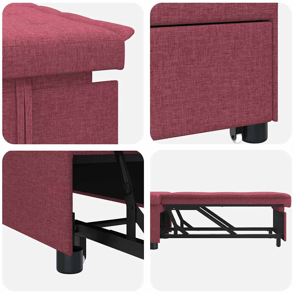 vidaXL Schlafsofa 50cm Weinrot Sperrholz