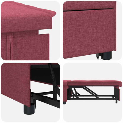 vidaXL Schlafsofa 50cm Weinrot Sperrholz