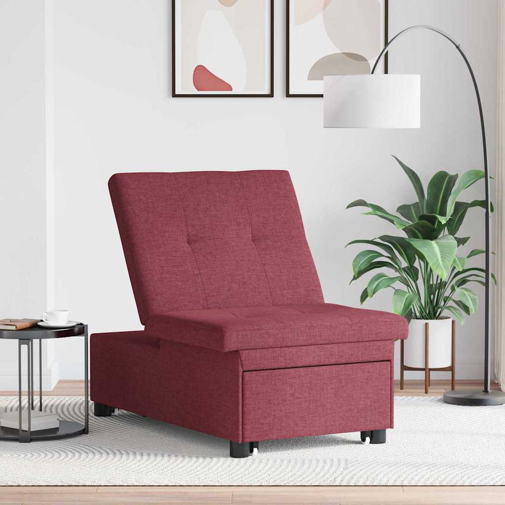 vidaXL Schlafsofa 50cm Weinrot Sperrholz