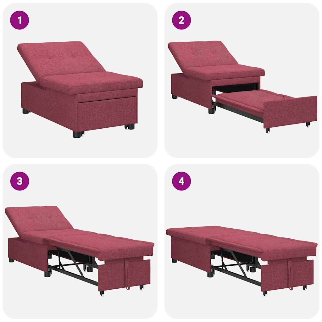 vidaXL Schlafsofa 50cm Weinrot Sperrholz