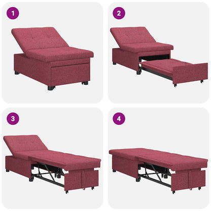 vidaXL Schlafsofa 50cm Weinrot Sperrholz