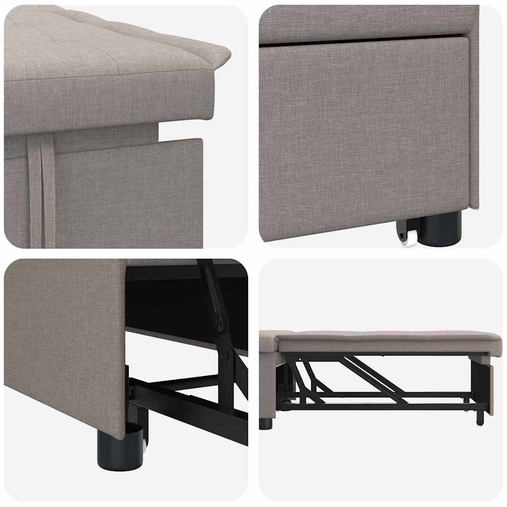 vidaXL Canapé-lit gigogne taupe 194 x 50 x 82 cm contreplaqué