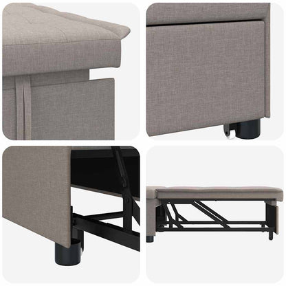 vidaXL Canapé-lit gigogne taupe 194 x 50 x 82 cm contreplaqué