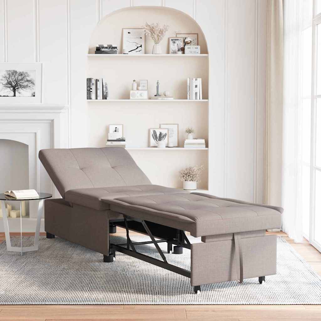 vidaXL Canapé-lit gigogne taupe 194 x 50 x 82 cm contreplaqué