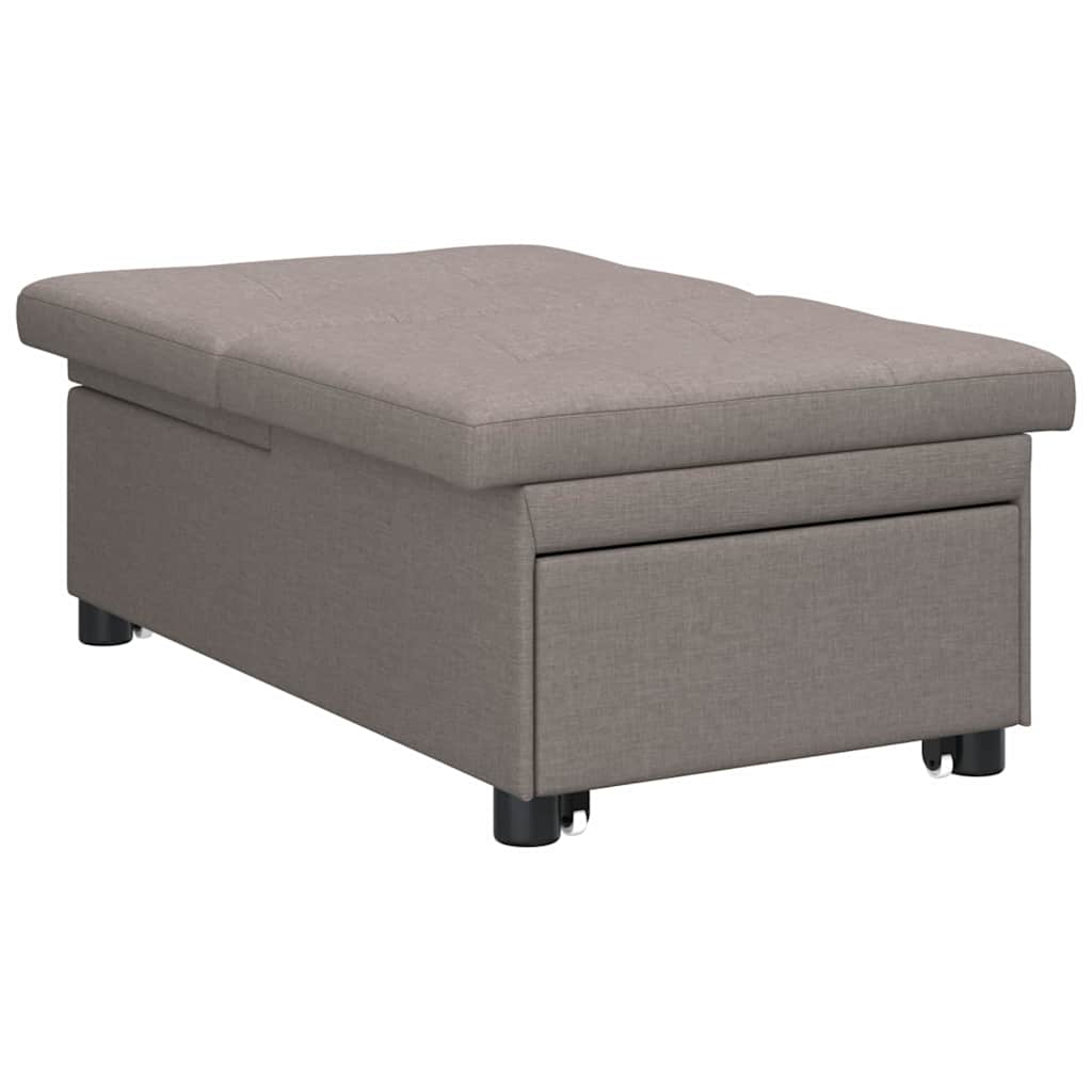 vidaXL Canapé-lit gigogne taupe 194 x 50 x 82 cm contreplaqué
