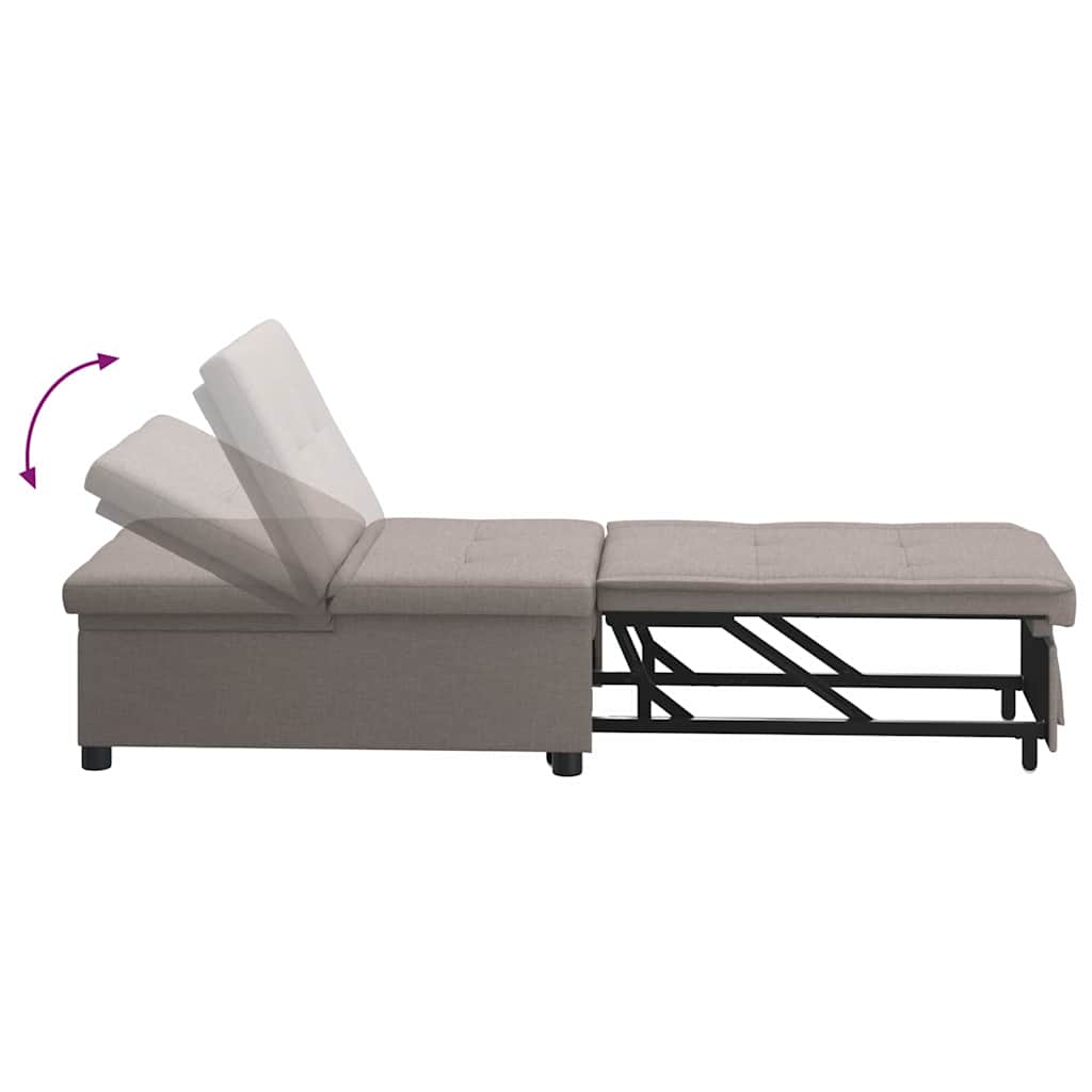 vidaXL Canapé-lit gigogne taupe 194 x 50 x 82 cm contreplaqué