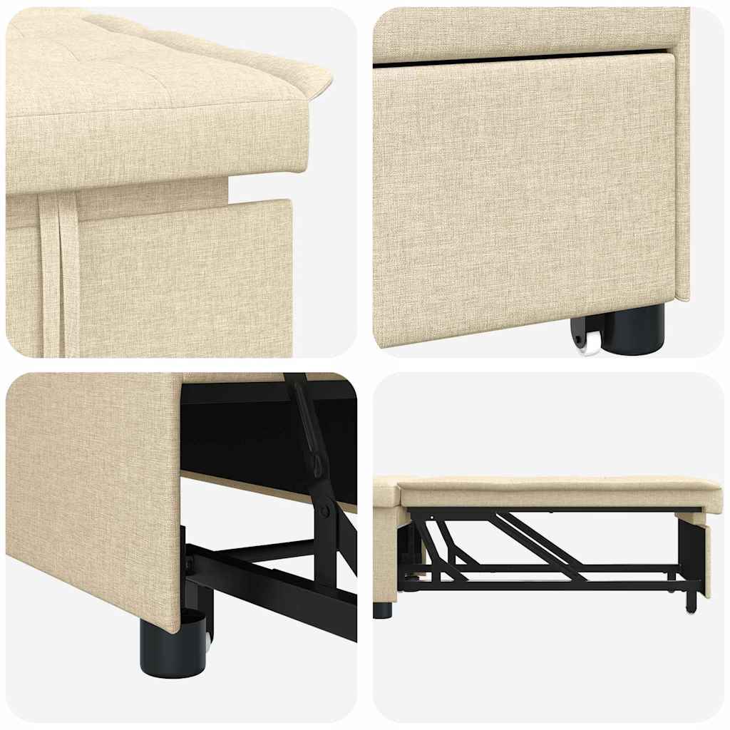 vidaXL Canapé-lit gigogne crème 194 x 50 x 82 cm contreplaqué