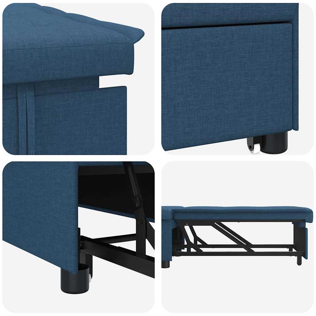 Schlafsofa Ausziehbar Blau 194 x 50 x 82 cm Stoff