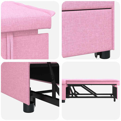 Schlafsofa Ausziehbar Rosa 194 x 50 x 82 cm Stoff