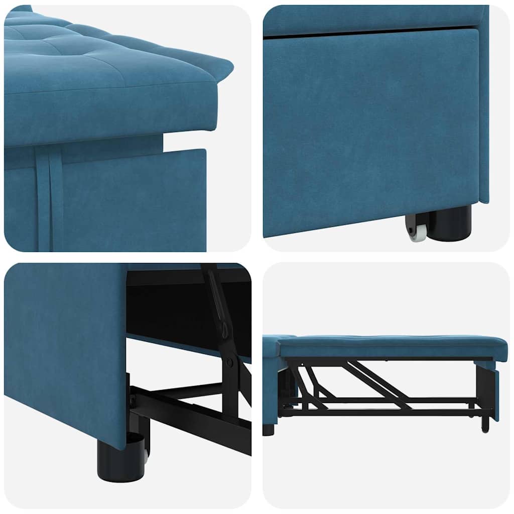 vidaXL Schlafsofa Blau 194 x 67 x 82 cm Samt
