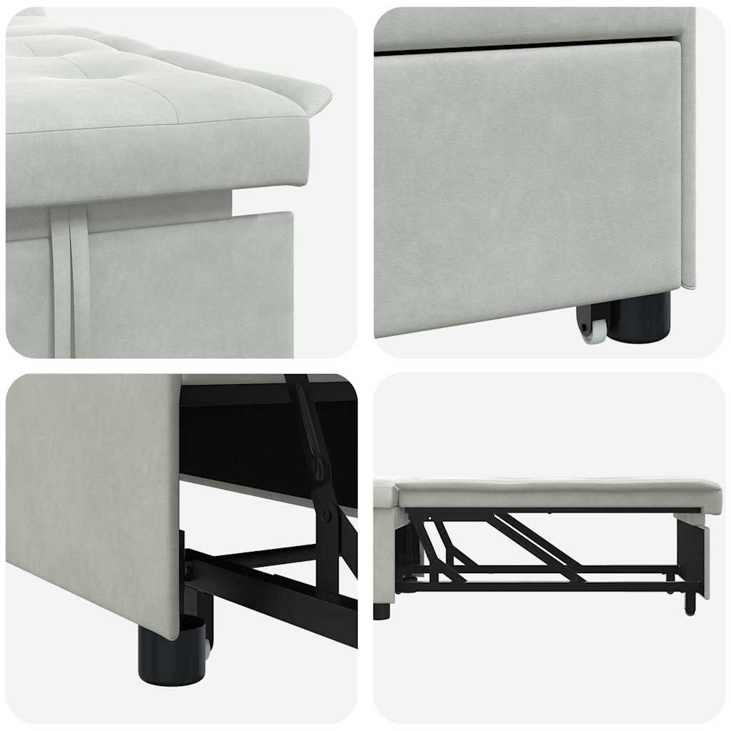 vidaXL Schlafsofa Hellgrau 194 x 67 x 82 cm Samt