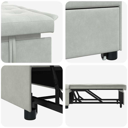 vidaXL Schlafsofa Hellgrau 194 x 67 x 82 cm Samt