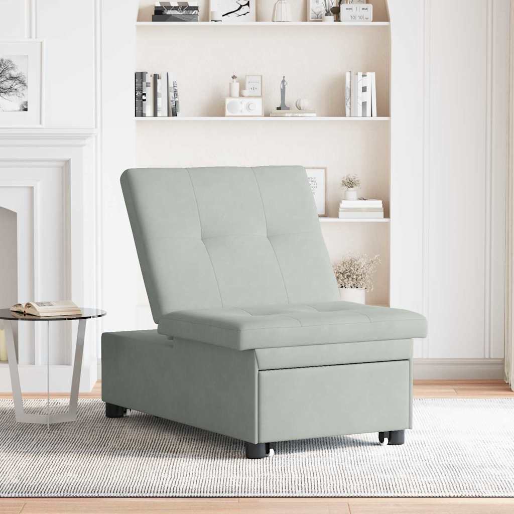 vidaXL Schlafsofa Hellgrau 194 x 67 x 82 cm Samt
