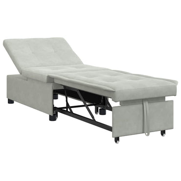 vidaXL Canapé-lit Gris clair 194 x 67 x 82 cm Velours