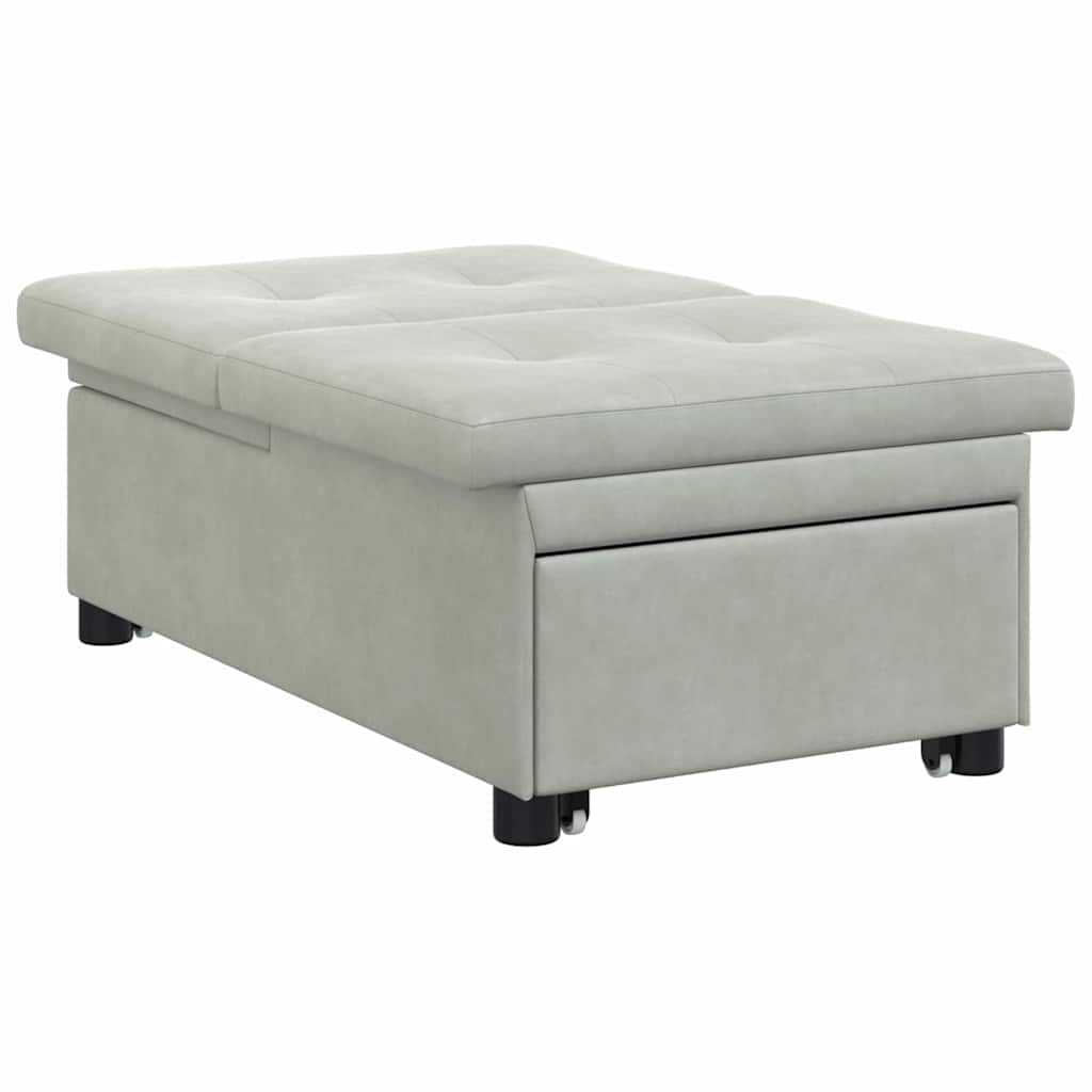 vidaXL Schlafsofa Hellgrau 194 x 67 x 82 cm Samt