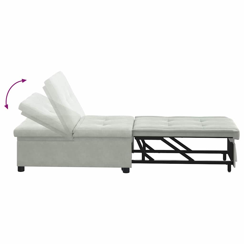 vidaXL Schlafsofa Hellgrau 194 x 67 x 82 cm Samt