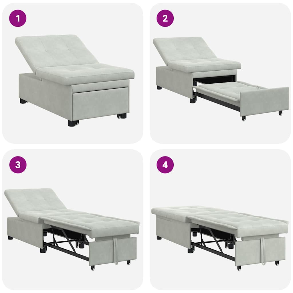 vidaXL Schlafsofa Hellgrau 194 x 67 x 82 cm Samt