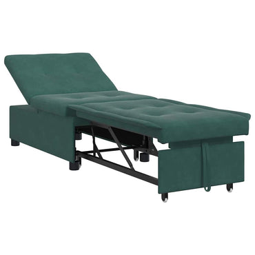 vidaXL Canapé-lit Vert foncé 194 x 67 x 82 cm Velours