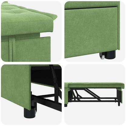 vidaXL Canapé convertible Vert clair 194 x 67 x 82 cm Velours