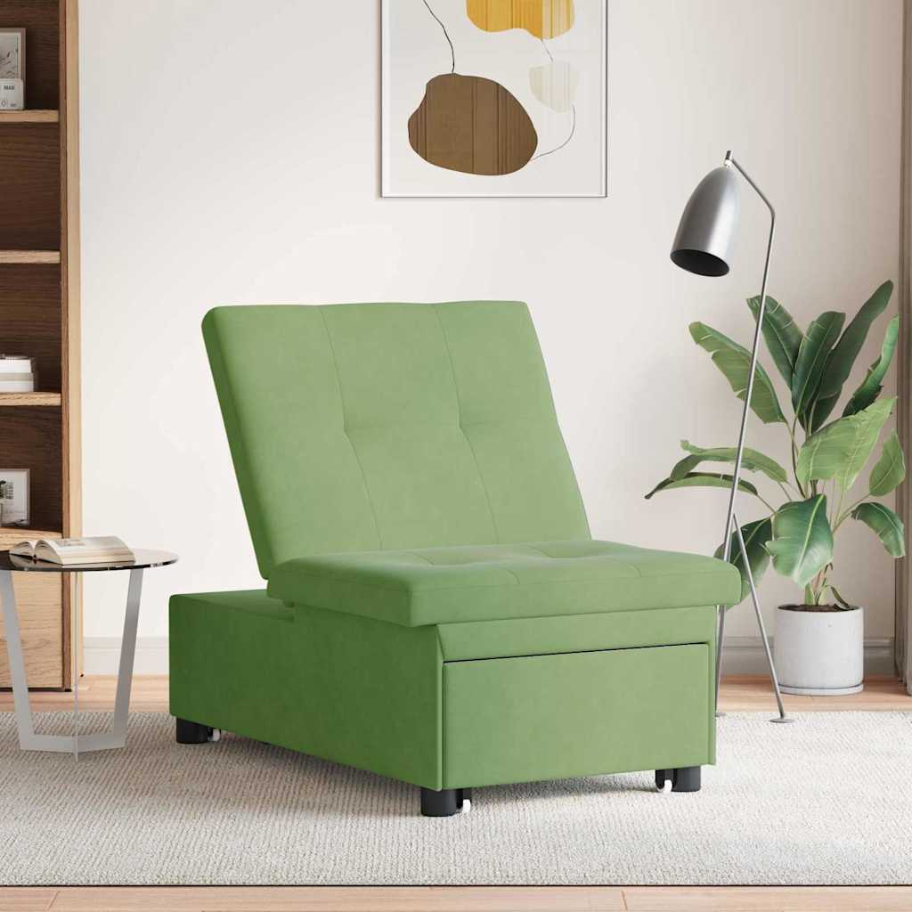 vidaXL Canapé convertible Vert clair 194 x 67 x 82 cm Velours