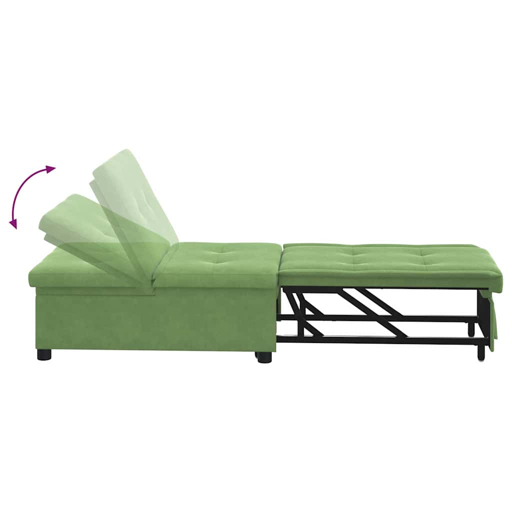 vidaXL Canapé convertible Vert clair 194 x 67 x 82 cm Velours