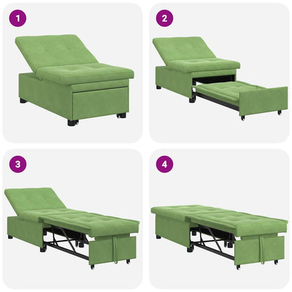 vidaXL Canapé convertible Vert clair 194 x 67 x 82 cm Velours