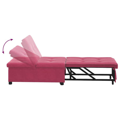 Schlafsofa Weinrot 194 x 67 x 82 cm Samt