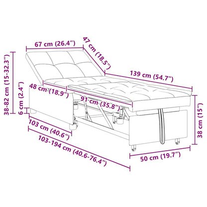 Schlafsofa Weinrot 194 x 67 x 82 cm Samt