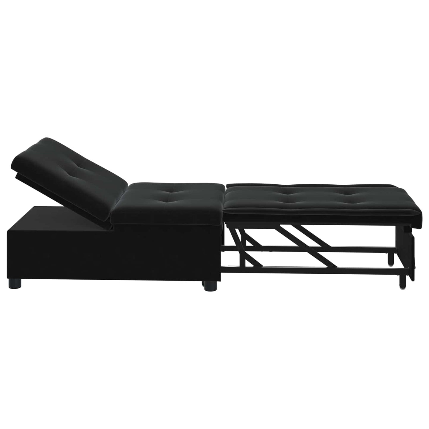 vidaXL Canapé-lit Noir 194 x 67 x 82 cm Velours