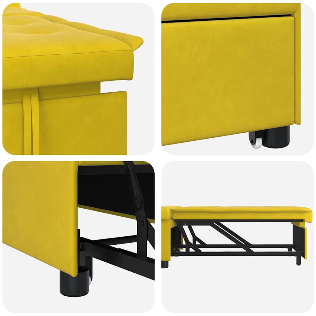 vidaXL Canapé-lit Jaune 194 x 67 x 82 cm Velours