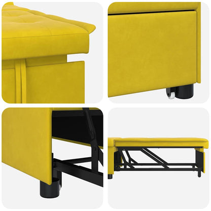 vidaXL Canapé-lit Jaune 194 x 67 x 82 cm Velours