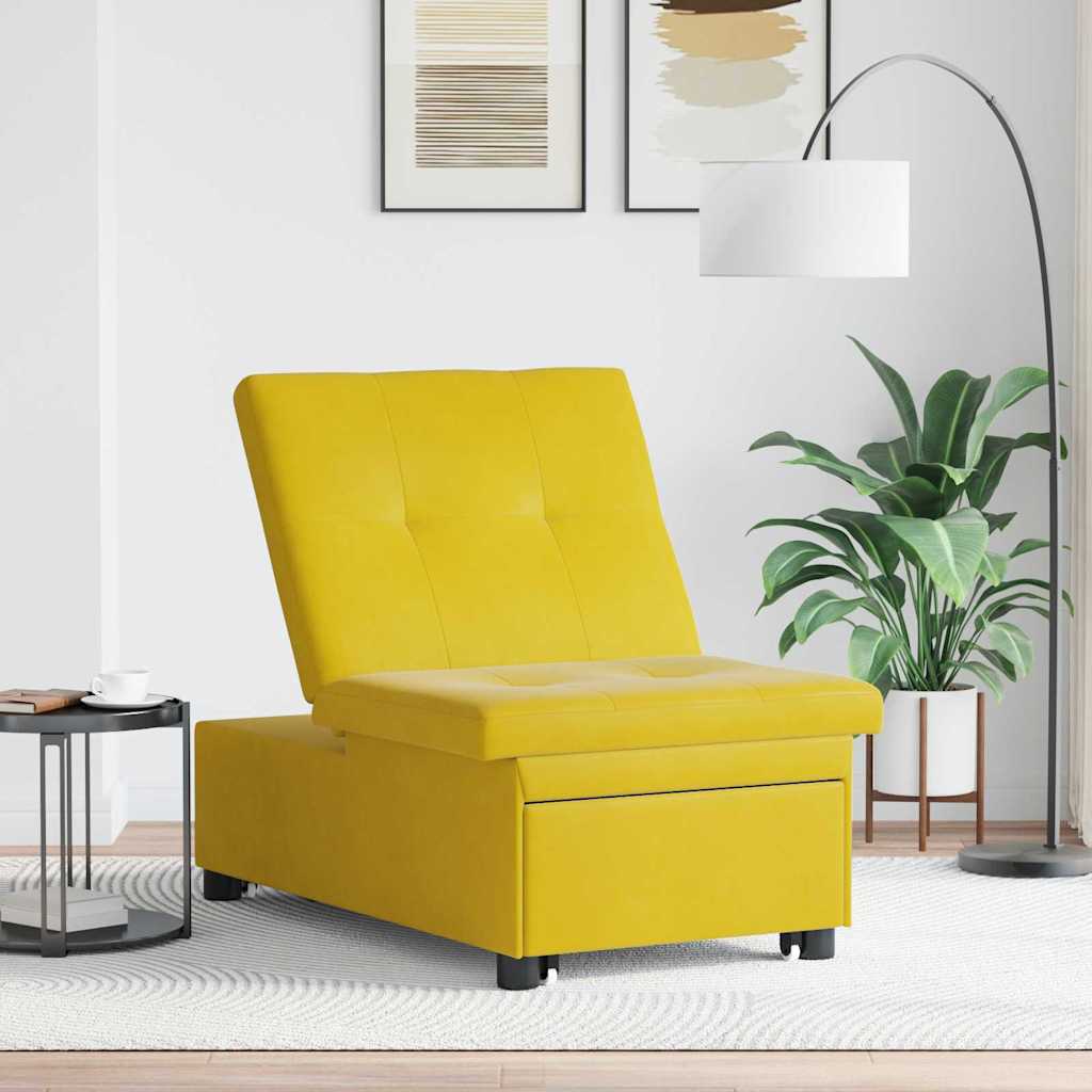vidaXL Canapé-lit Jaune 194 x 67 x 82 cm Velours
