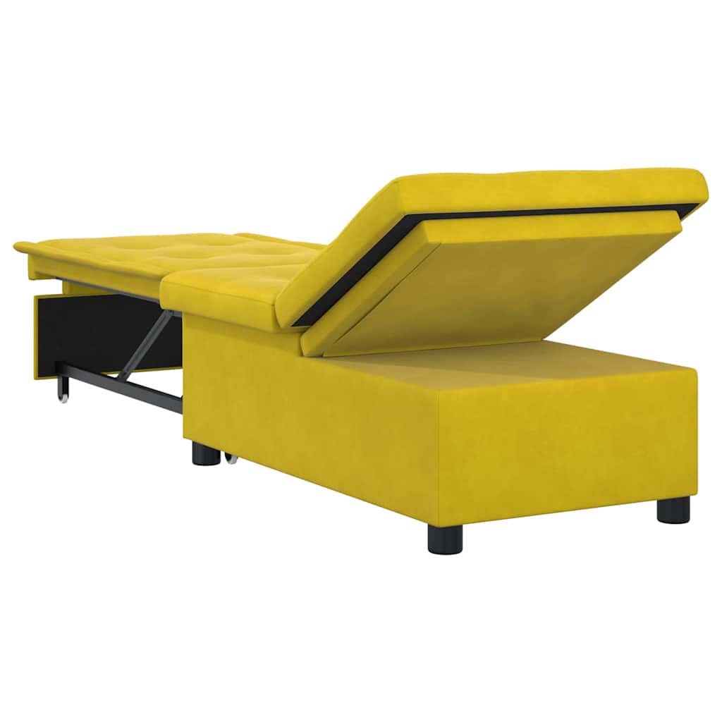 vidaXL Canapé-lit Jaune 194 x 67 x 82 cm Velours