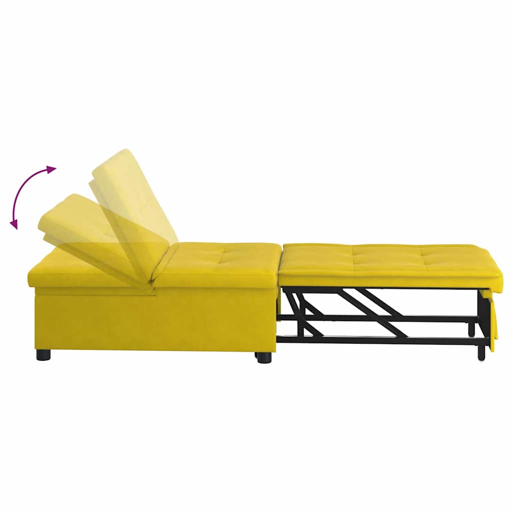 vidaXL Canapé-lit Jaune 194 x 67 x 82 cm Velours