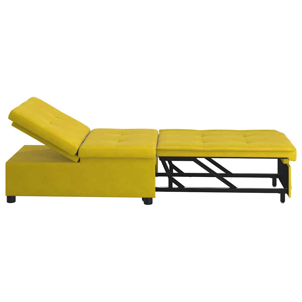 vidaXL Canapé-lit Jaune 194 x 67 x 82 cm Velours