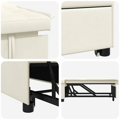 Schlafsofa Creme 194 x 67 x 82 cm Samt