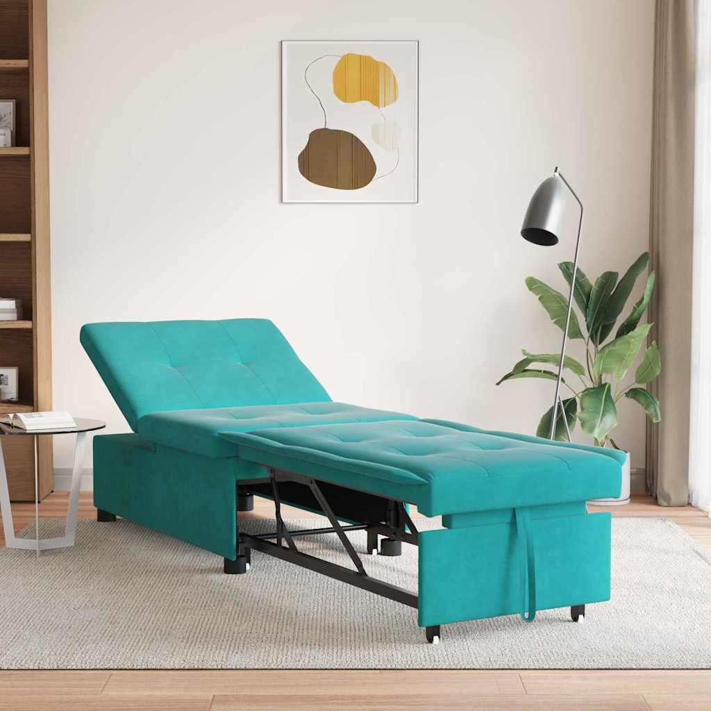 Schlafsofa Türkis 194 x 67 x 82 cm Samt