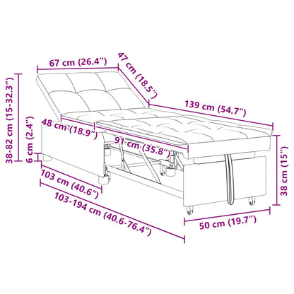Schlafsofa Türkis 194 x 67 x 82 cm Samt