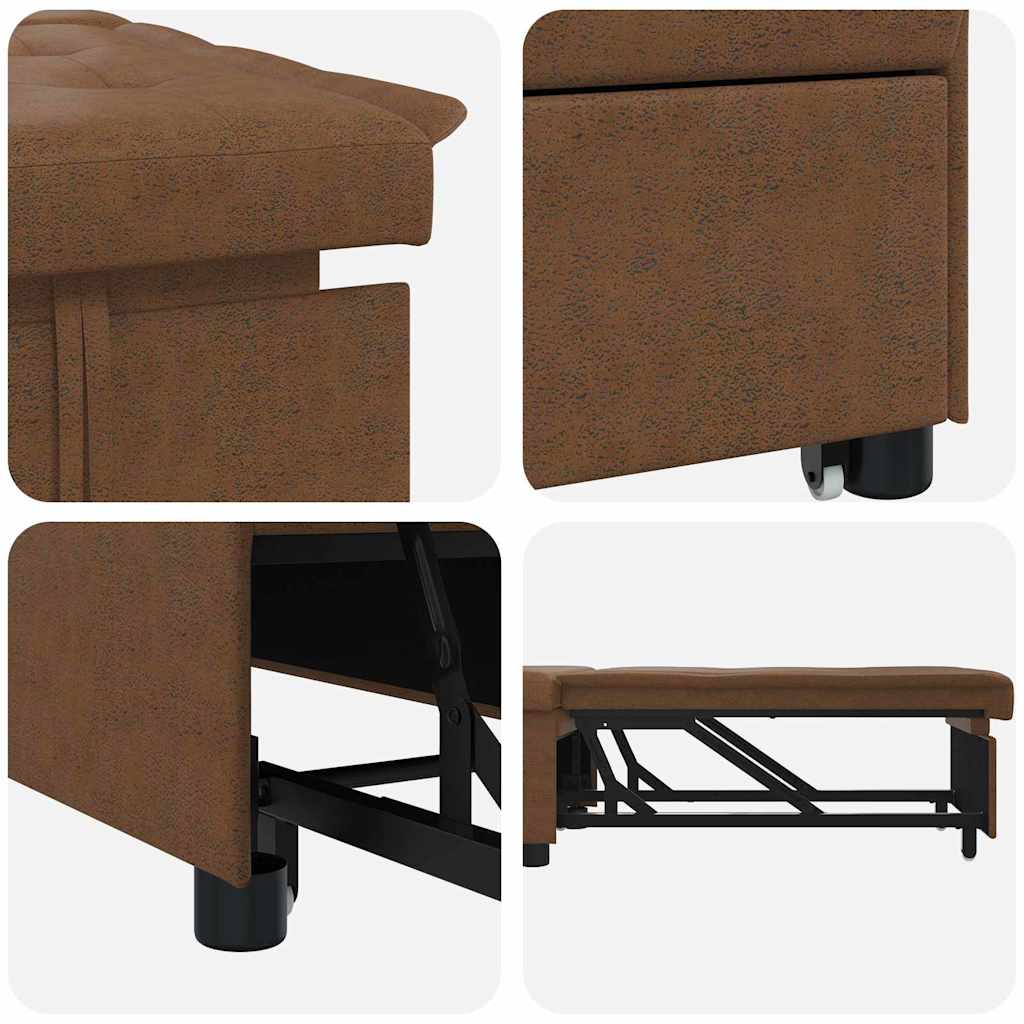 vidaXL Schlafsofa Braun 194 x 67 x 82 cm Huahua Stoff