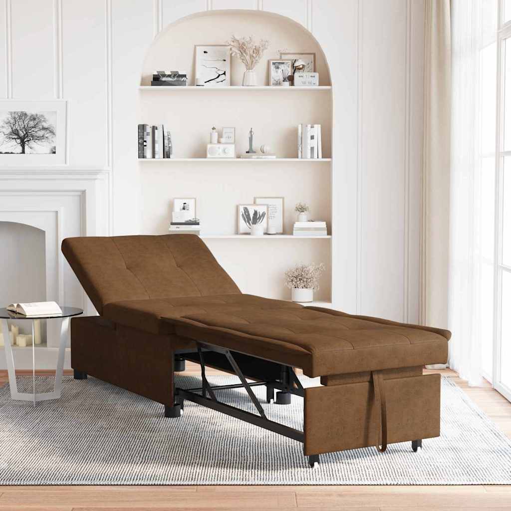 vidaXL Schlafsofa Braun 194 x 67 x 82 cm Huahua Stoff
