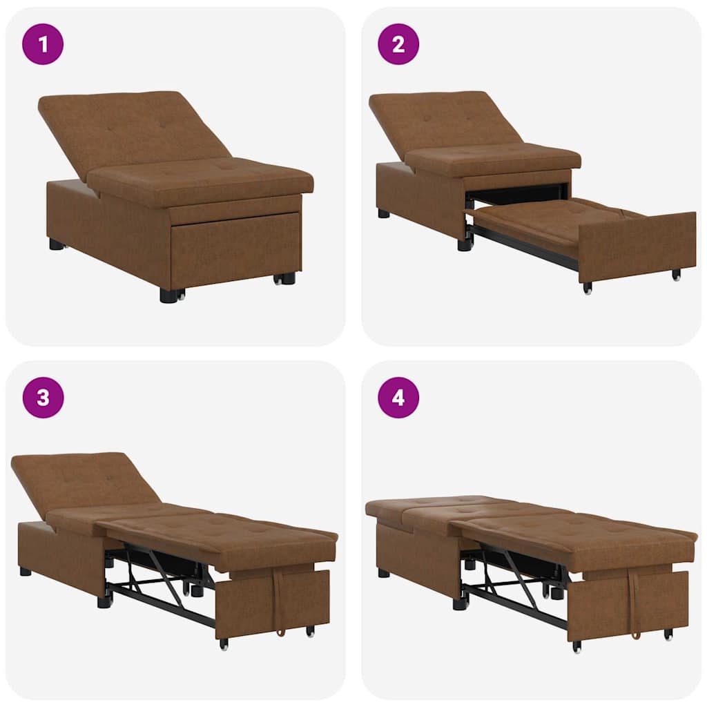 vidaXL Schlafsofa Braun 194 x 67 x 82 cm Huahua Stoff