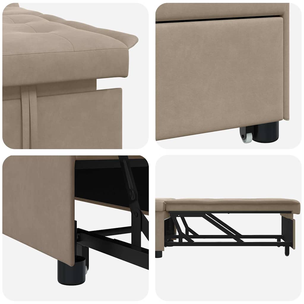 Schlafsofa Ausziehbar Taupe 194 x 67 x 82 cm Mikrofaser
