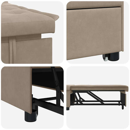 Schlafsofa Ausziehbar Taupe 194 x 67 x 82 cm Mikrofaser