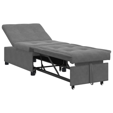 vidaXL Canapé-lit gigogne gris foncé 194 x 67 x 82 cm microfibre