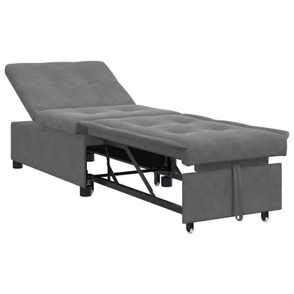 Schlafsofa Ausziehbar Dunkelgrau 194 x 67 x 82 cm Mikrofaser